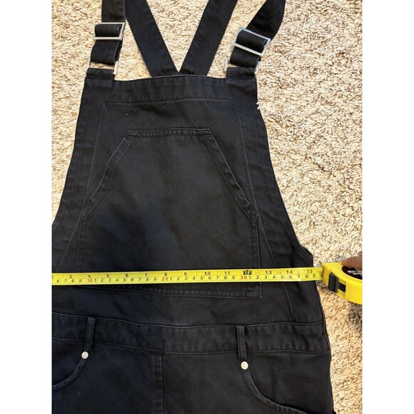 ODBO Skirtall‎ Black Denim Pinafore Bib Overall Mini Jumper Androgen Emo Sz S - Picture 7 of 11